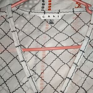 CAbi Sheer Patterned Shirt, L